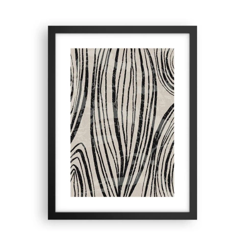 Plagát v čiernom ráme - Močiar s líniami - 30x40 cm