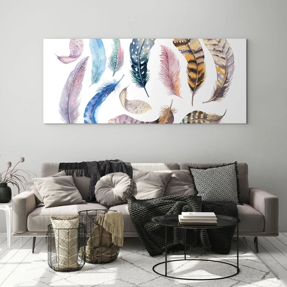 Obraz na skle - Ľahké, strakaté a viacfarebné - 140x50 cm