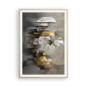 Plagát v ráme zo svetlého duba - Kompozícia z ľadu a svetla - 70x100 cm
