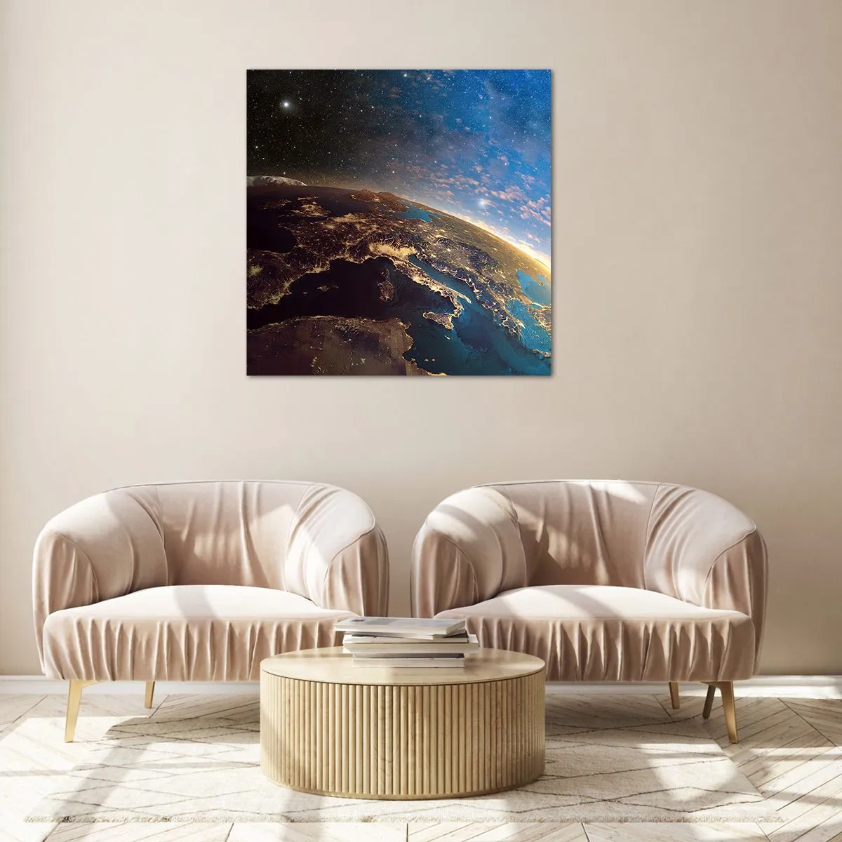 Obraz na skle - Pozrime sa na seba s odstupom - 60x60 cm