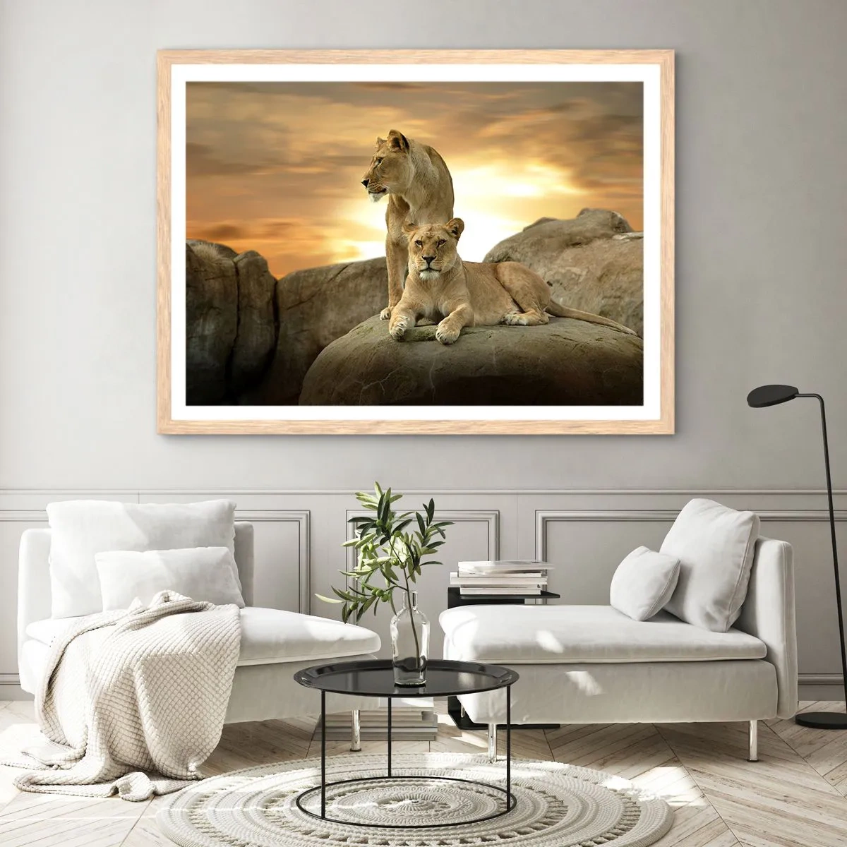 Plagát v ráme zo svetlého duba - Kráľovský majestát - 50x40 cm