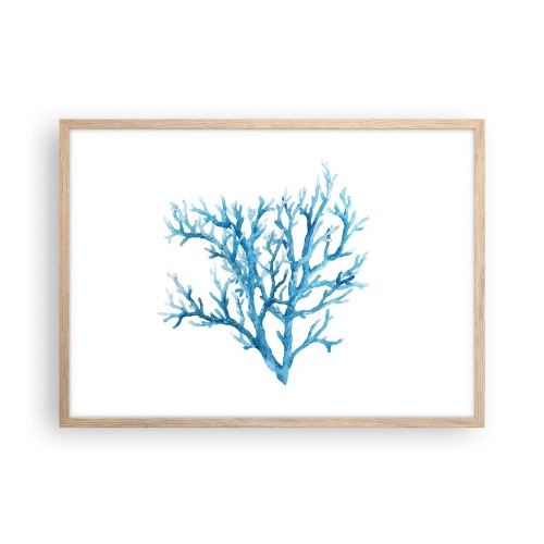 Plagát v ráme zo svetlého duba - Morský filigrán - 70x50 cm