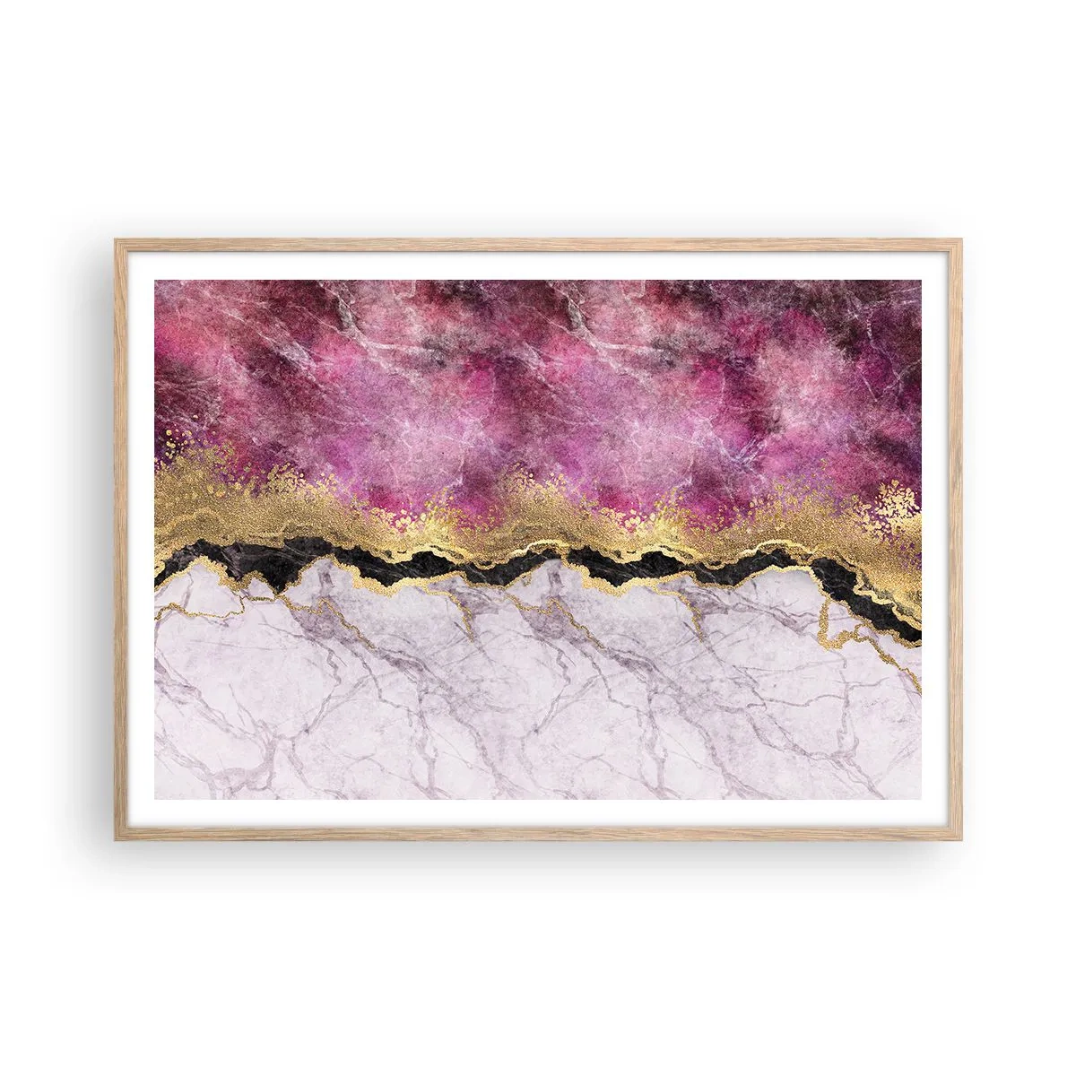 Plagát v ráme zo svetlého duba - Na hranici - 100x70 cm