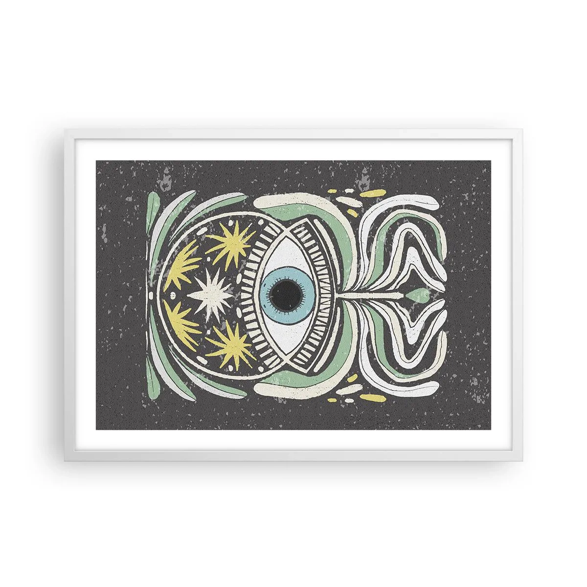 Plagát v bielom ráme - Kmeňové rituály - 70x50 cm