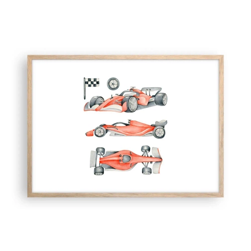 Plagát v ráme zo svetlého duba - Dobehnúť sen - 70x50 cm