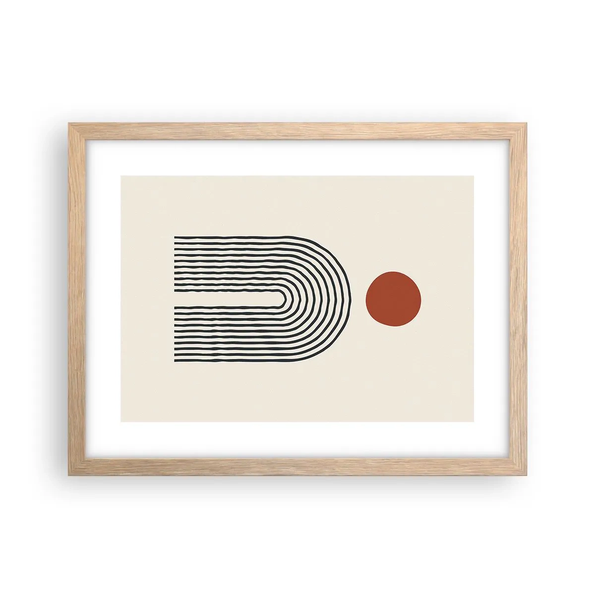 Plagát v ráme zo svetlého duba - Magnetizmus tvarov a farieb - 40x30 cm