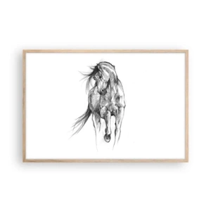 Plagát v ráme zo svetlého duba - V ladnom kluse - 91x61 cm