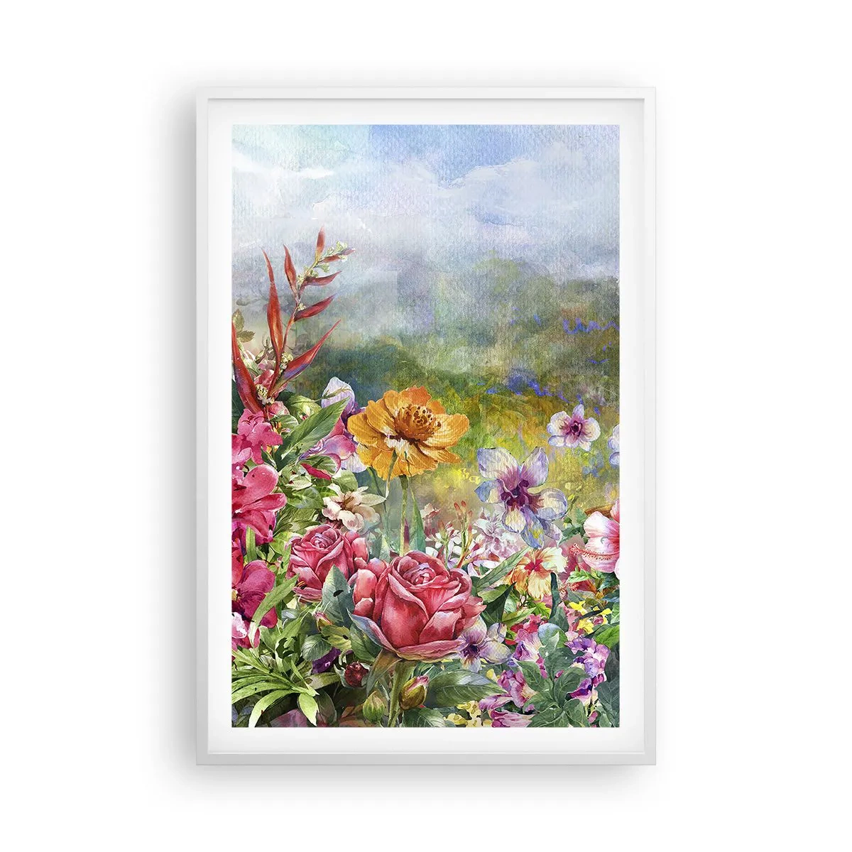 Plagát v bielom ráme - Záhrada, ktorá sa zbláznila - 61x91 cm