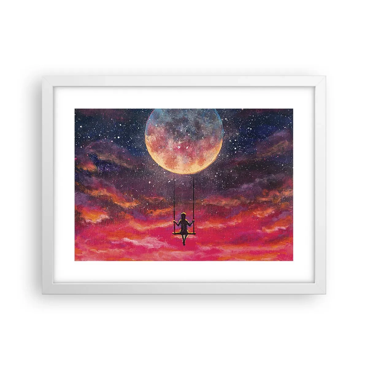 Plagát v bielom ráme - Stavať si vzdušné zámky - 40x30 cm