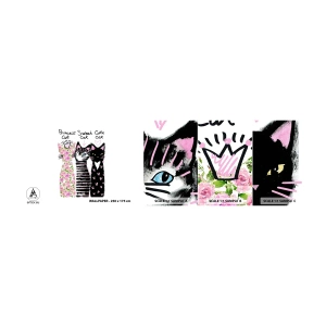 Vzorka samolepiacej fototapety Deluxe Sticker - Boli raz tri mačičky - Pre deti, Cat, Zvieratá - 100x30 cm