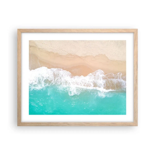 Plagát v ráme zo svetlého duba - Maznavý dotyk - 50x40 cm