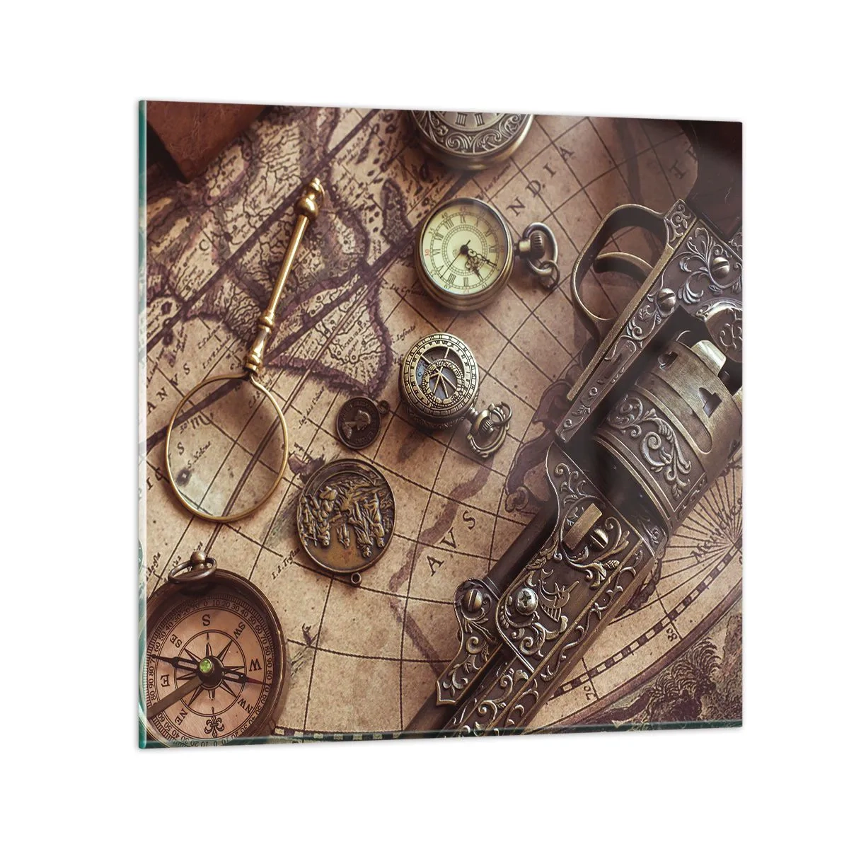 Obraz na skle - Dobrodružstvo volá - 50x50 cm