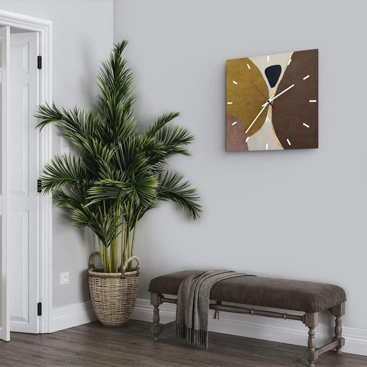 Nástenné hodiny - Abstrakcia – miesto v priestore - 40x40 cm