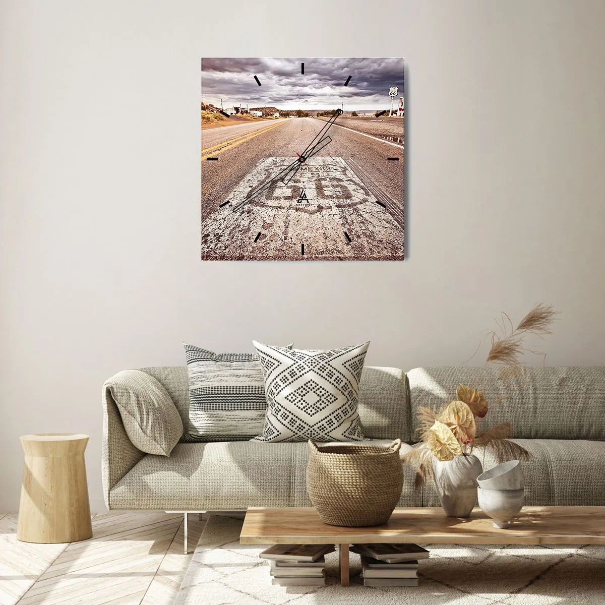Nástenné hodiny - Mother Road - americká legenda - 30x30 cm