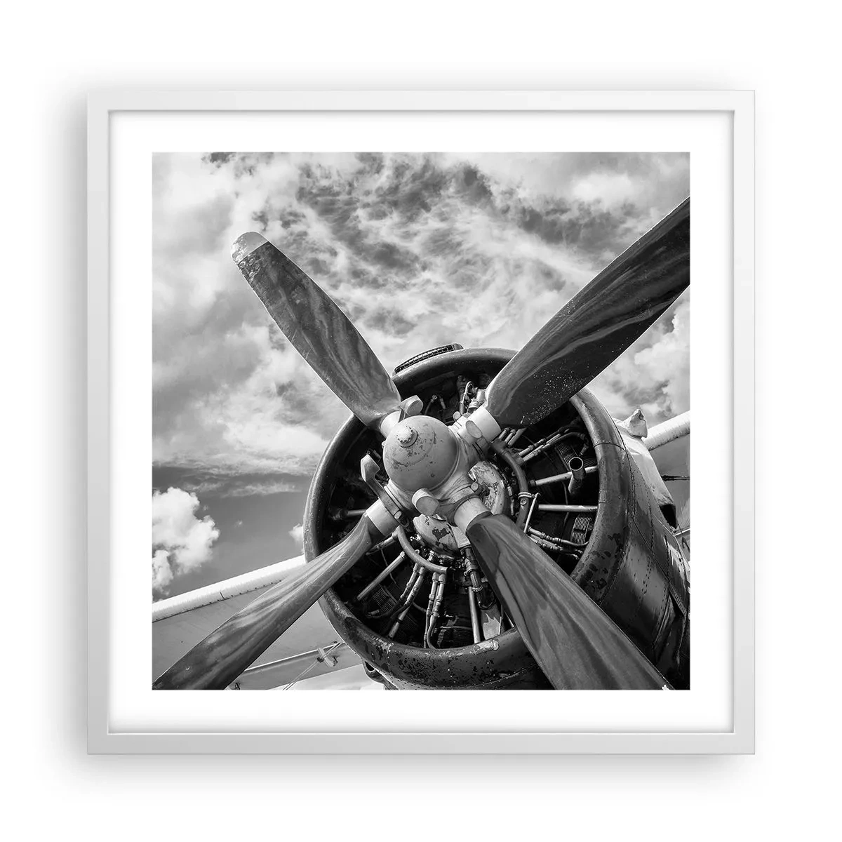 Plagát v bielom ráme - Dobyvateľ oblohy - 50x50 cm