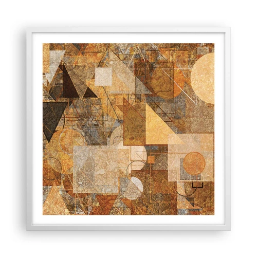 Plagát v bielom ráme - Kubistické bronzové štúdium - 60x60 cm