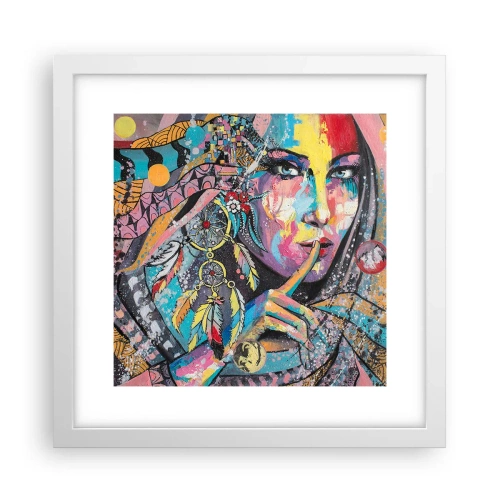 Plagát v bielom ráme - Mlč, než pochopíš - 30x30 cm