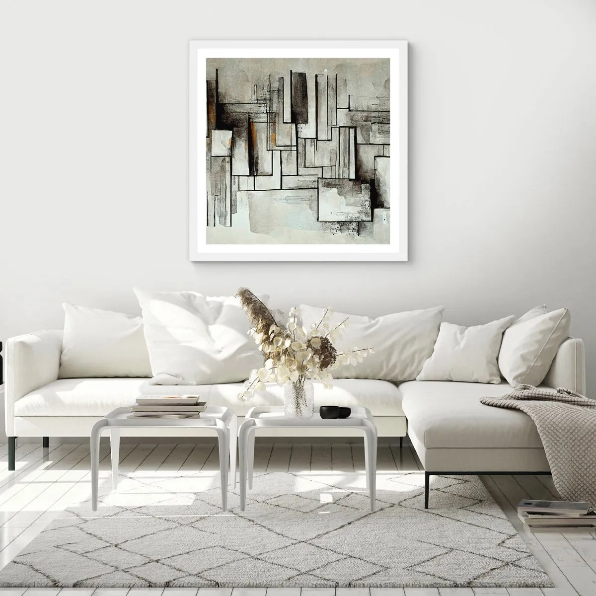 Plagát v bielom ráme - Sila jednoduchosti - 50x50 cm