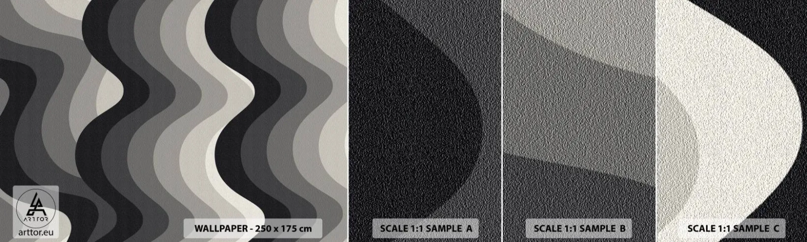 Vzorka Fototapeta Standard Eco - Vlna za vlnou - Čiary, Vlny, Abstrakcia - 100x30 cm