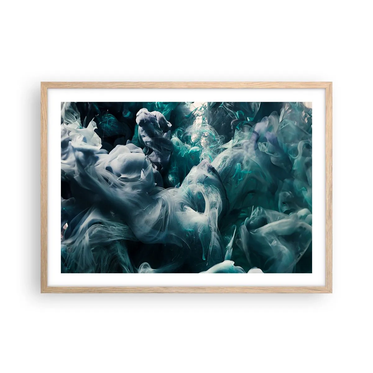 Plagát v ráme zo svetlého duba - Pohyb farby - 70x50 cm