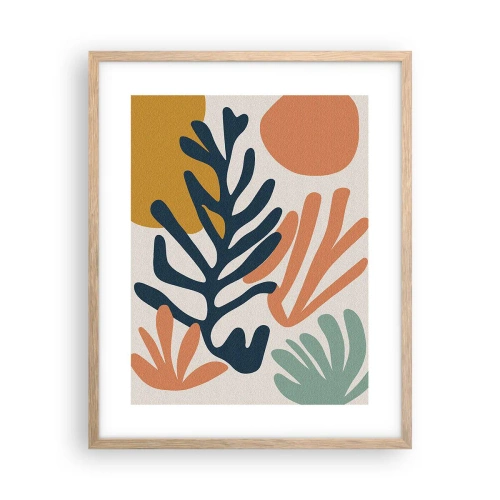 Plagát v ráme zo svetlého duba - Koralové more - 40x50 cm