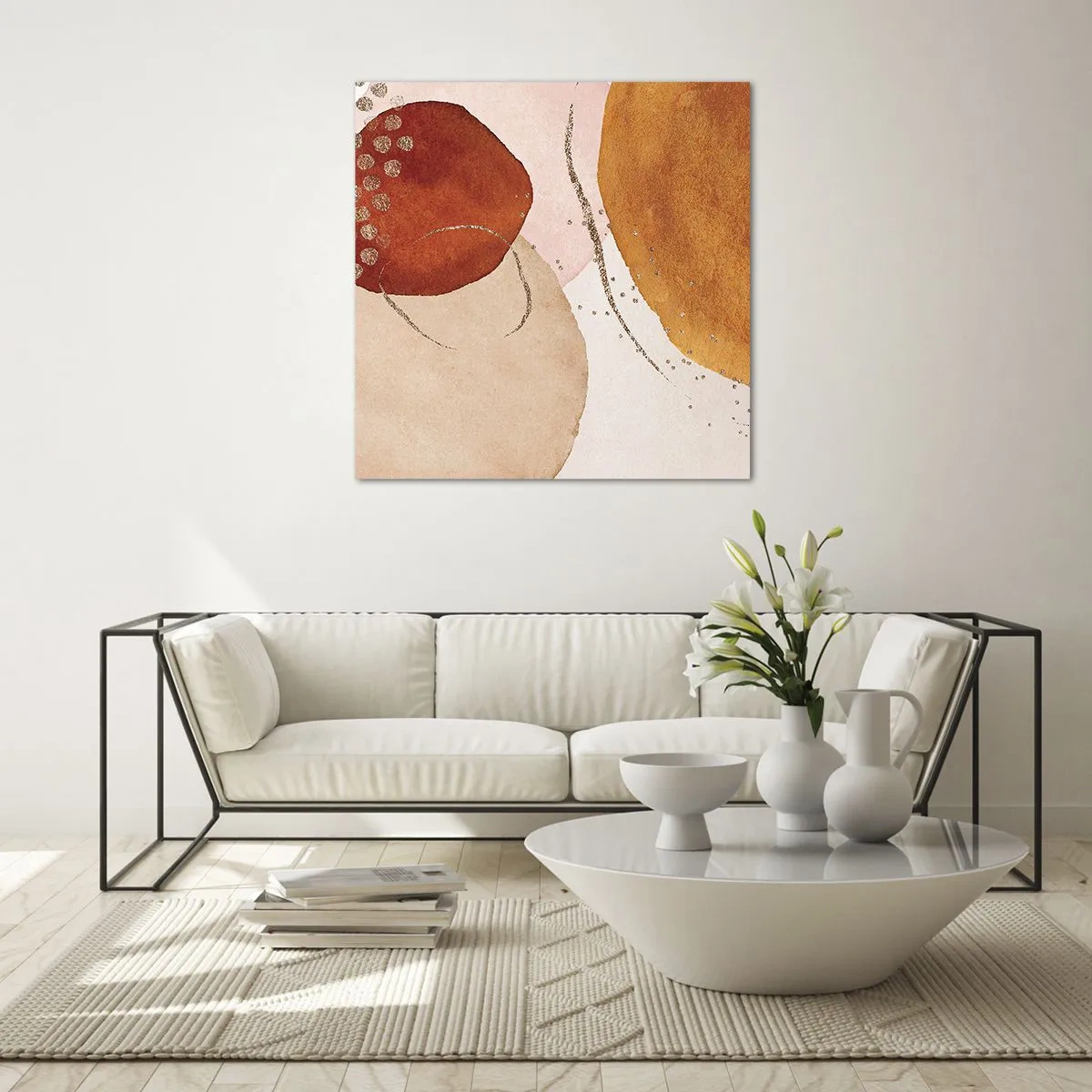 Obraz na skle - Zaoblenie a pohyb - 70x70 cm