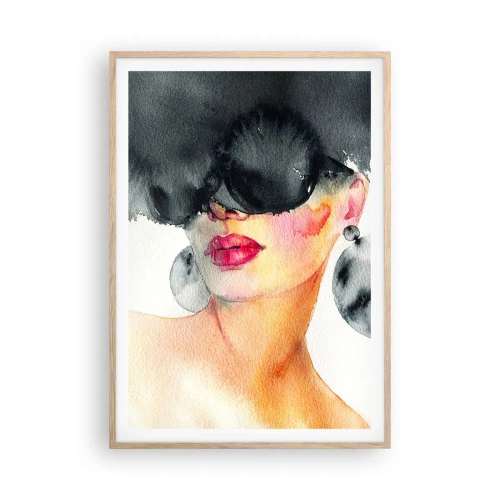 Plagát v ráme zo svetlého duba - Tajomstvo elegancie - 70x100 cm
