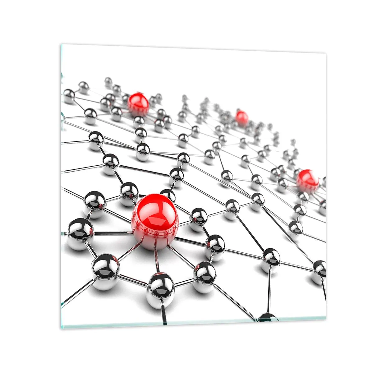 Obraz na skle - Strieborná sieť - 70x70 cm
