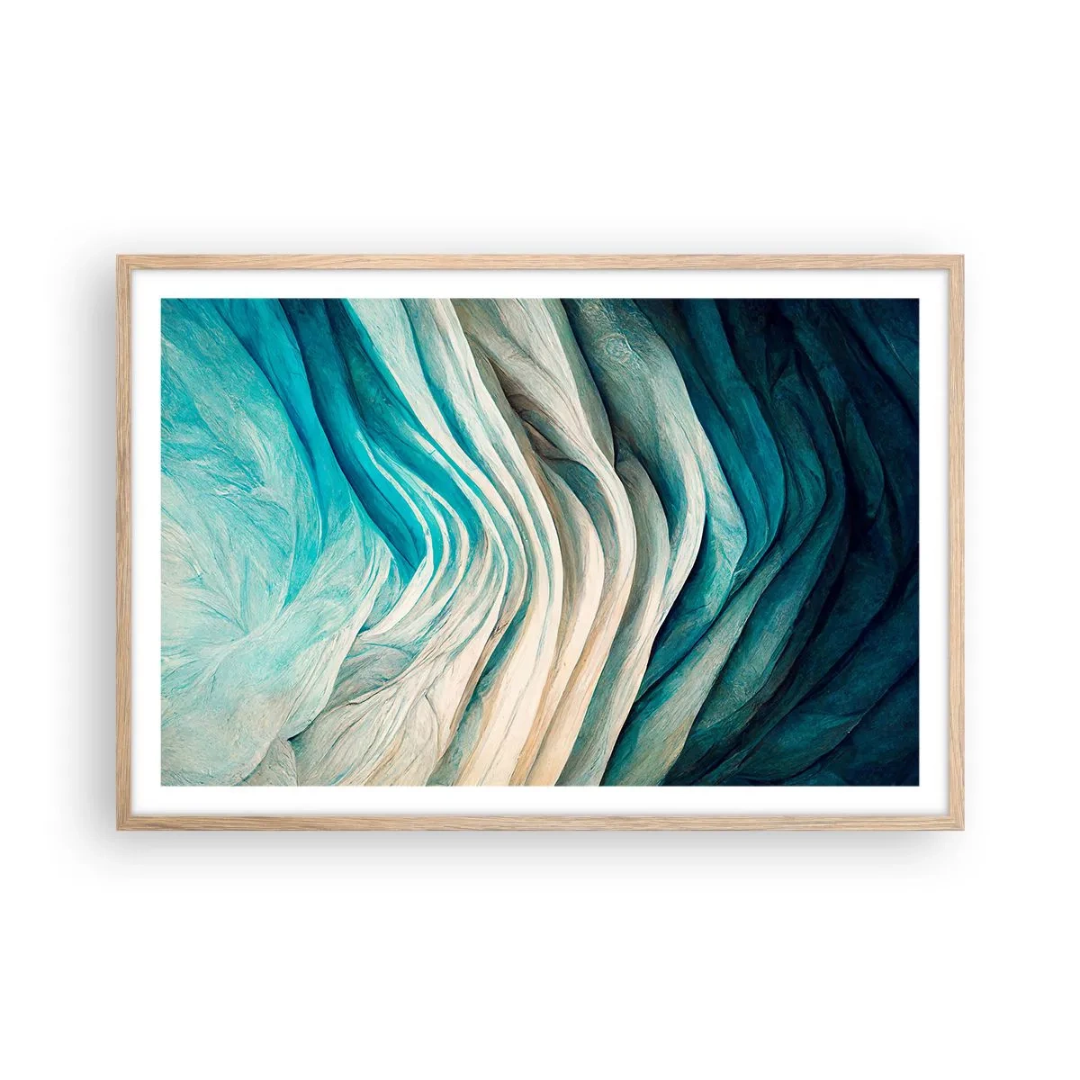 Plagát v ráme zo svetlého duba - Modrá neukojiteľnosť - 91x61 cm