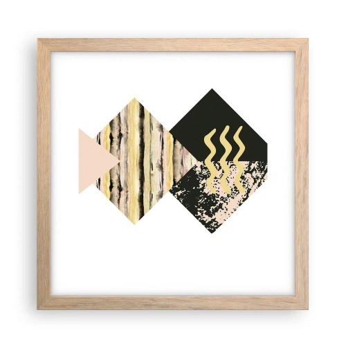Plagát v ráme zo svetlého duba - Nie je to tak jednoduché - 30x30 cm