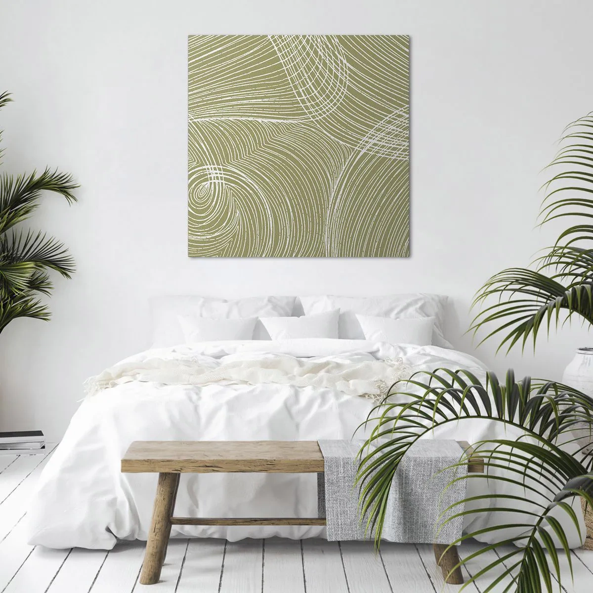 Obraz na plátne - Majstrovská abstrakcia v bielej - 40x40 cm