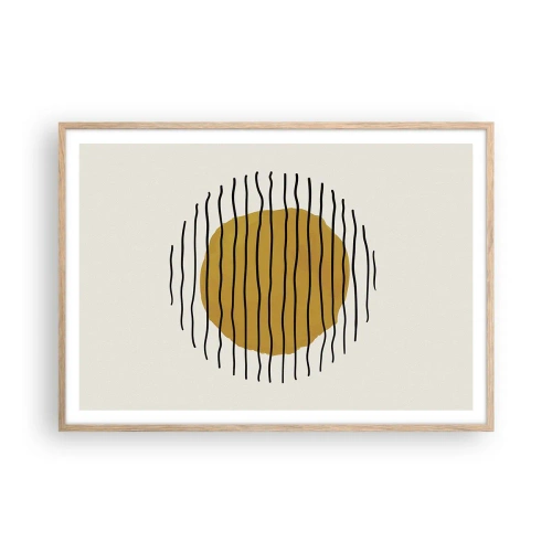 Plagát v ráme zo svetlého duba - Abstrakcia kmitajúca žiarom - 100x70 cm