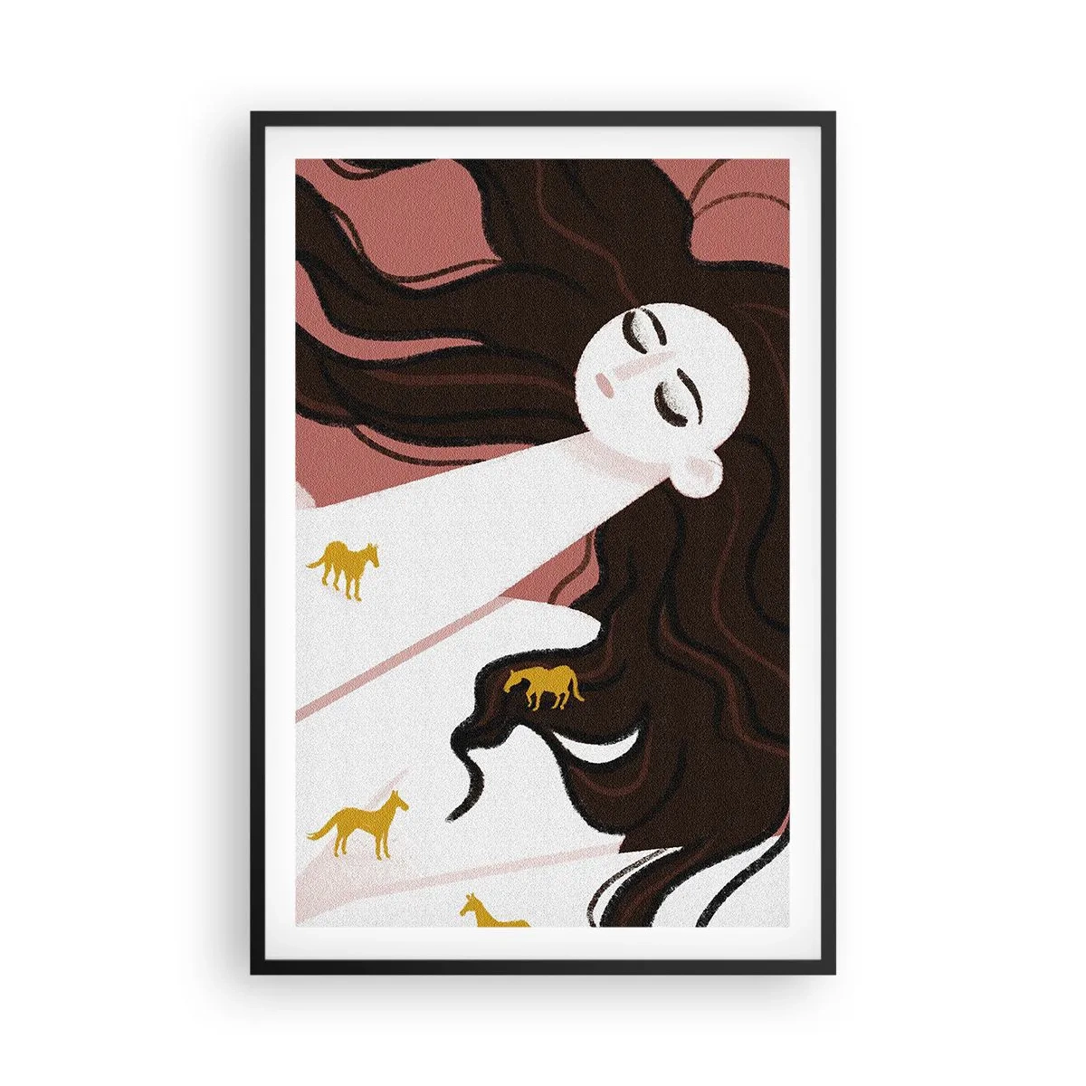 Plagát v čiernom ráme - Sen o zlatom koni - 61x91 cm