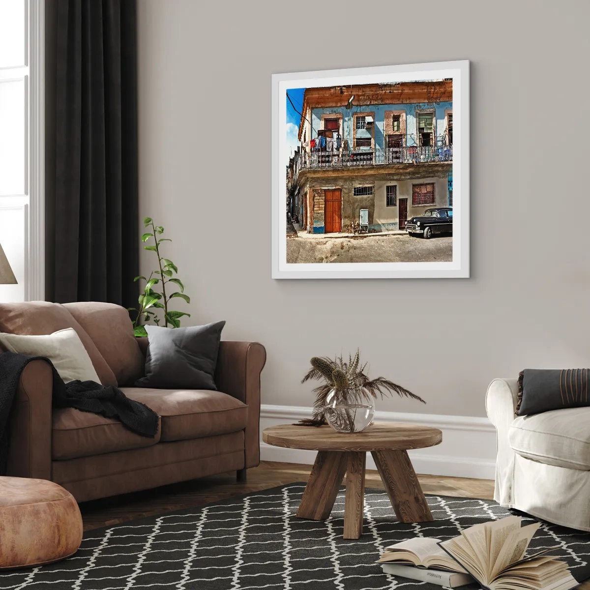 Plagát v bielom ráme - Havajský nádych - 40x40 cm