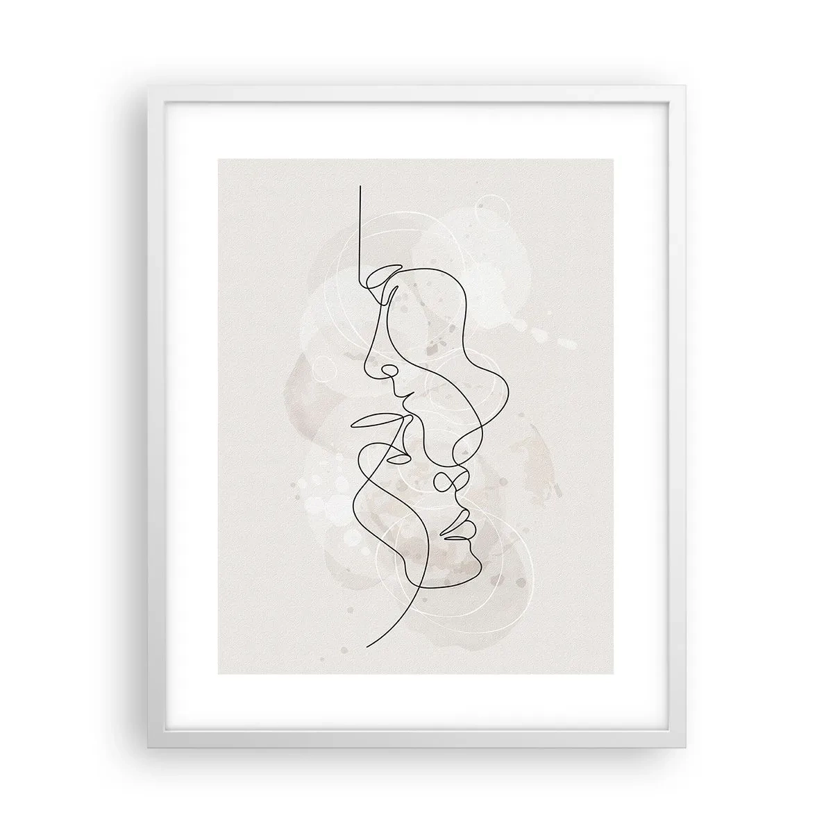 Plagát v bielom ráme - Zamotaní v objatí - 40x50 cm