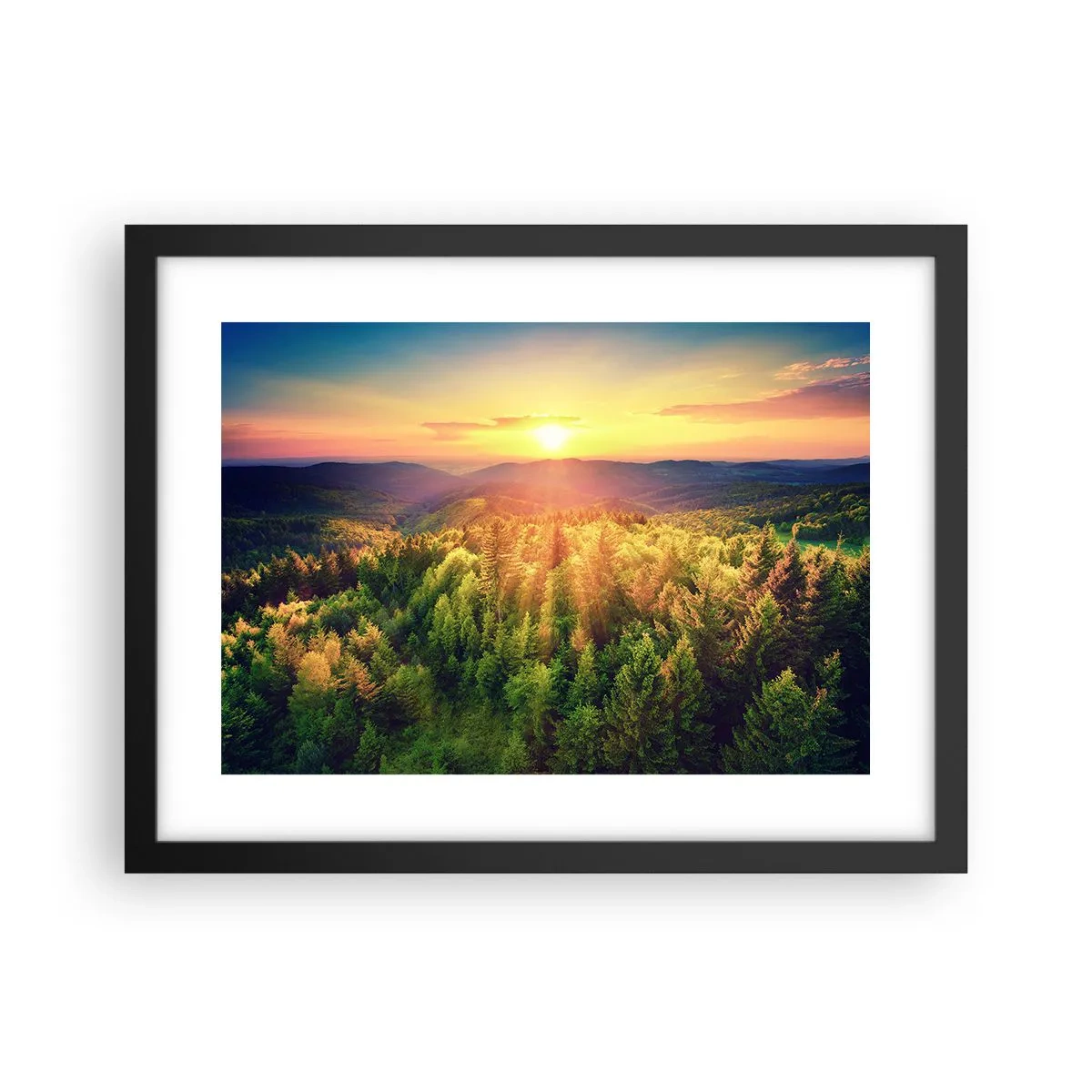 Plagát v čiernom ráme - Vrcholky a vrcholy - 40x30 cm
