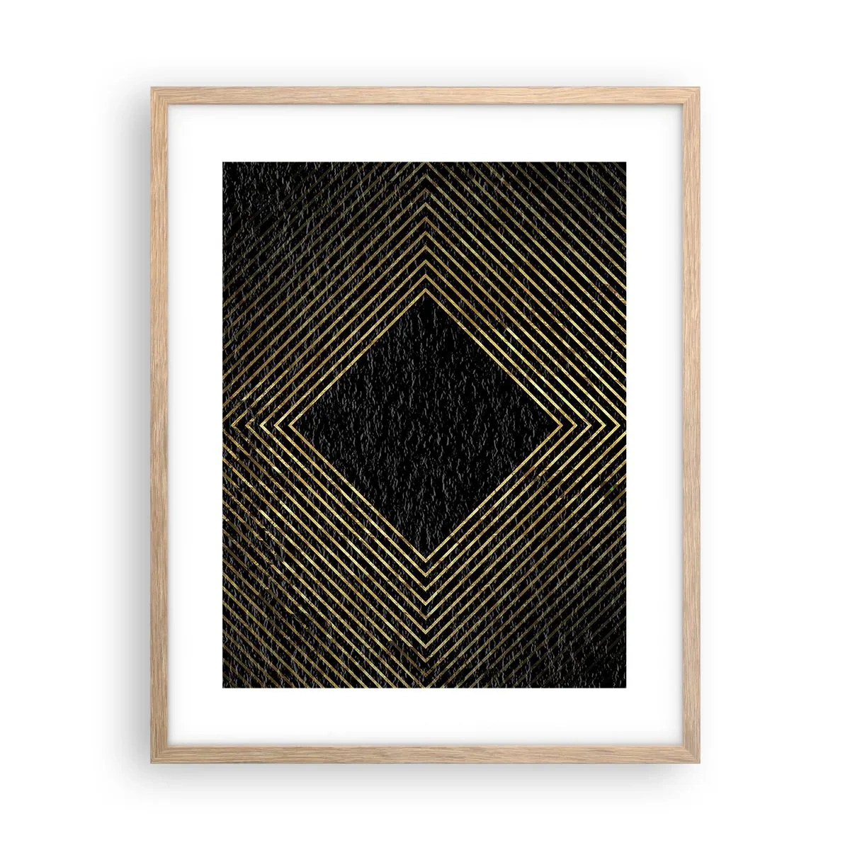 Plagát v ráme zo svetlého duba - Geometria v štýle glamour - 40x50 cm
