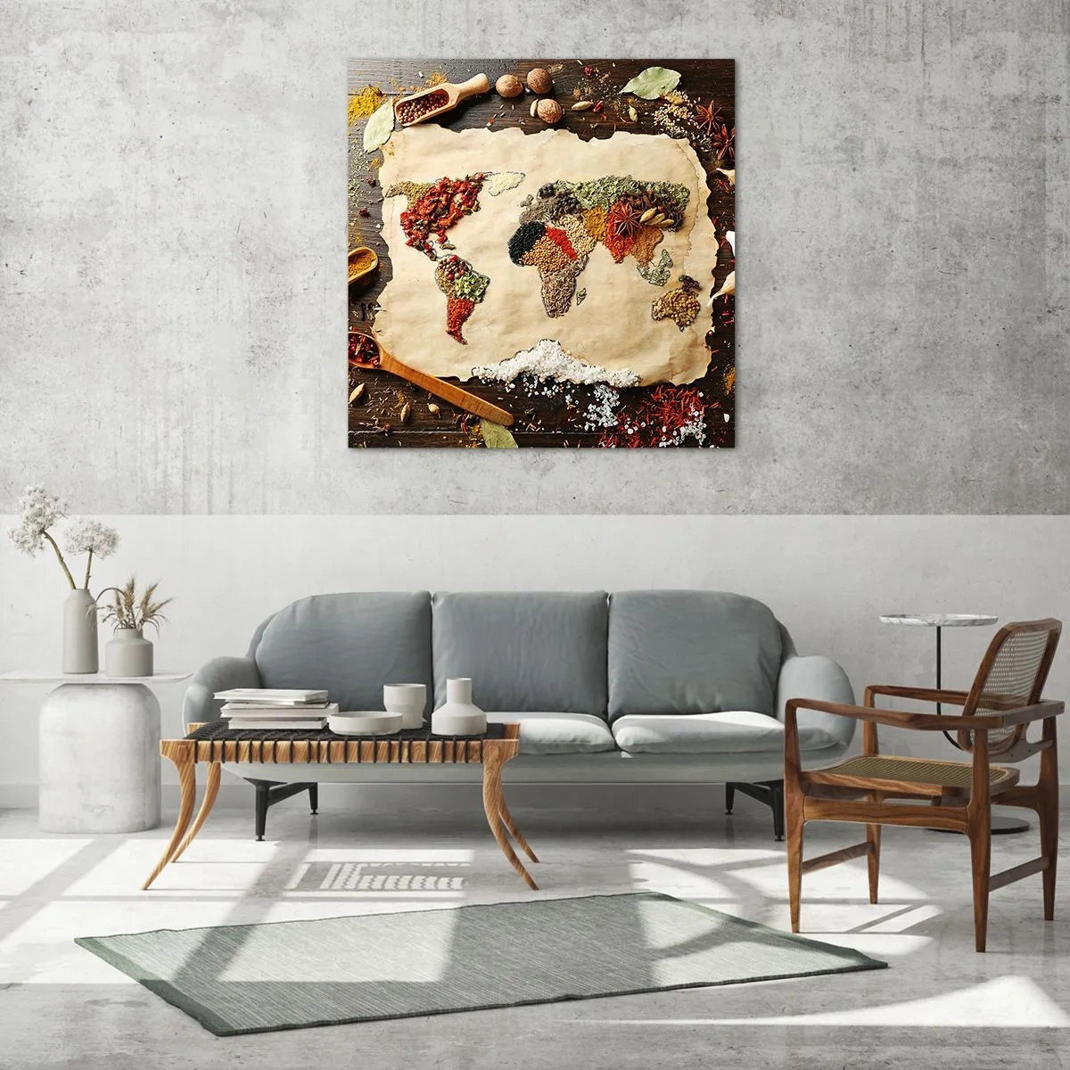 Obraz na skle - Všetky chute sveta - 70x70 cm