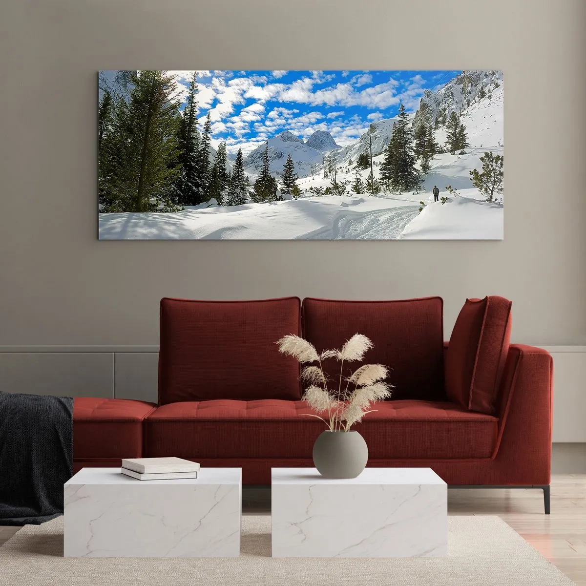 Obraz na skle - V snehu a na slnku - 90x30 cm