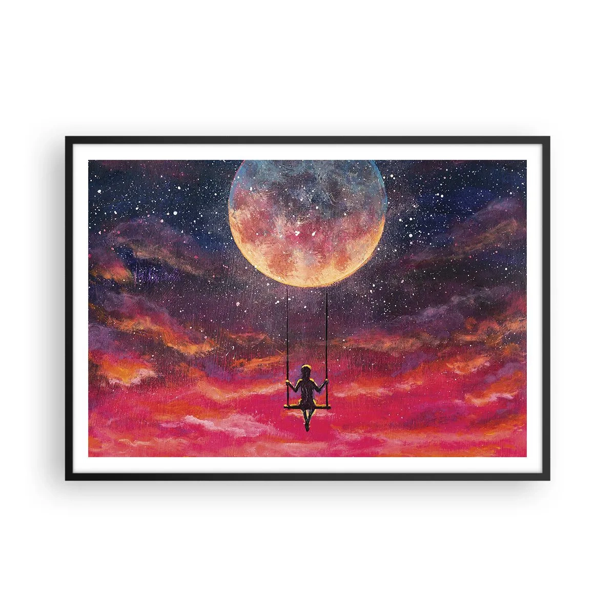 Plagát v čiernom ráme - Stavať si vzdušné zámky - 100x70 cm