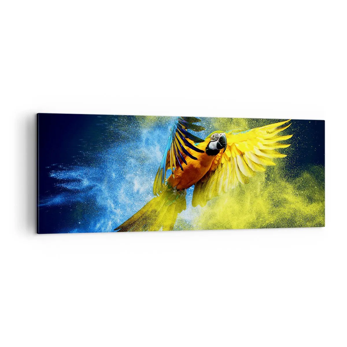 Obraz na plátne - V modro-zlatom prachu - 140x50 cm
