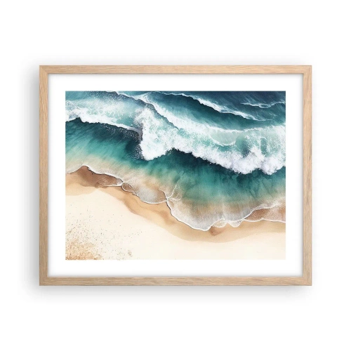 Plagát v ráme zo svetlého duba - Odveké stretnutie - 50x40 cm