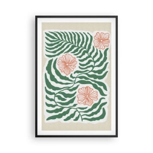 Plagát v čiernom ráme - Rozkvitnuté v zeleni - 61x91 cm