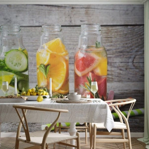 Fototapeta Premium Sand - Zdravé od prírody - Gastronómia, Ovocný nápoj, Ovocie - 100x70 cm
