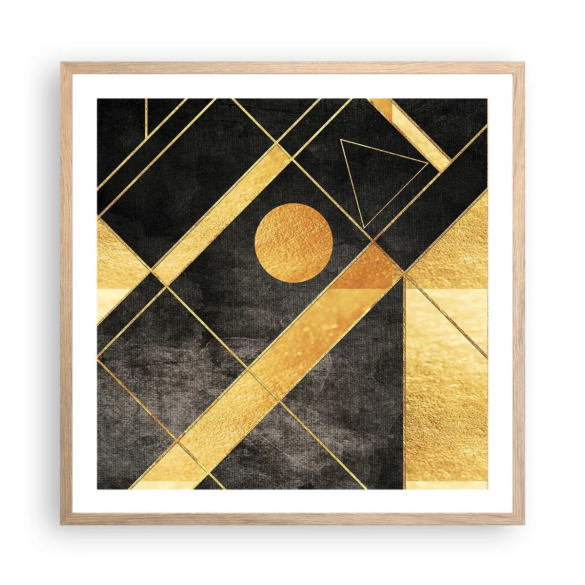 Plagát v ráme zo svetlého duba - Slnko púšte - 60x60 cm