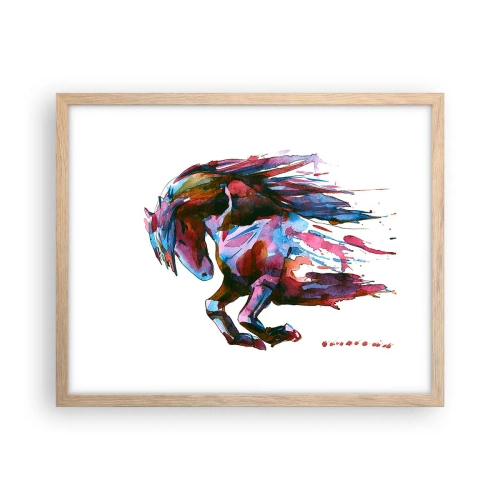 Plagát v ráme zo svetlého duba - Nadšenie - 50x40 cm