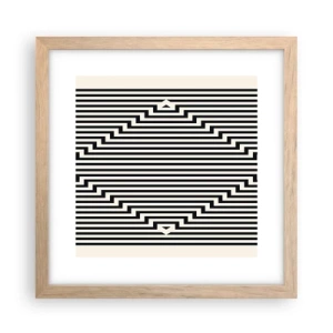Plagát v ráme zo svetlého duba - Geometrická ilúzia - 30x30 cm