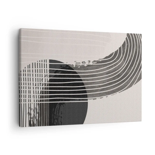 Obraz na plátne - Abstraktný vzor s čiarami a geometrickými tvarmi - 70x50cm - Tam a späť - Moderná nástenná dekorácia do obývacej izby a spálne ARTTOR
