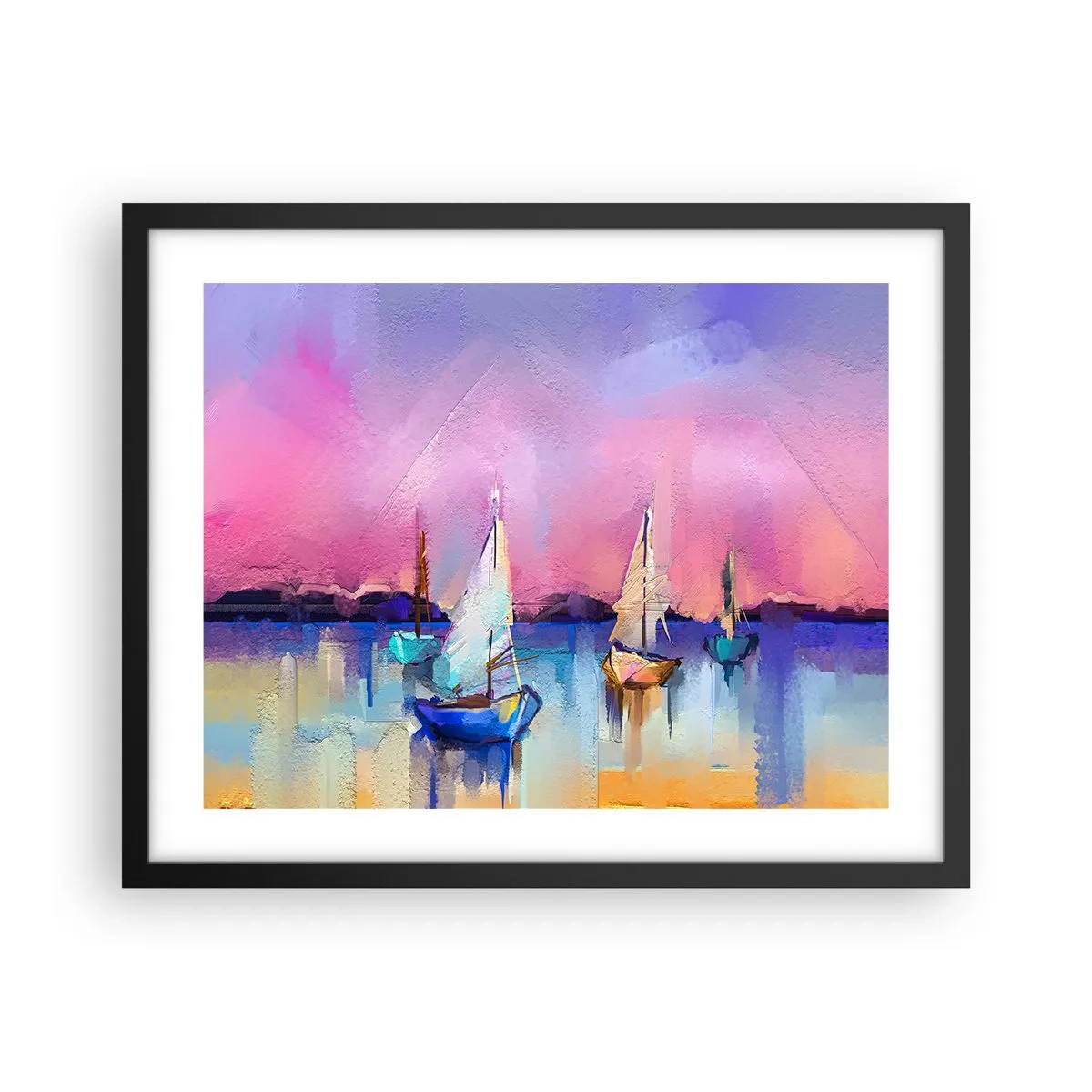 Plagát v čiernom ráme - Smer: široká voda - 50x40 cm