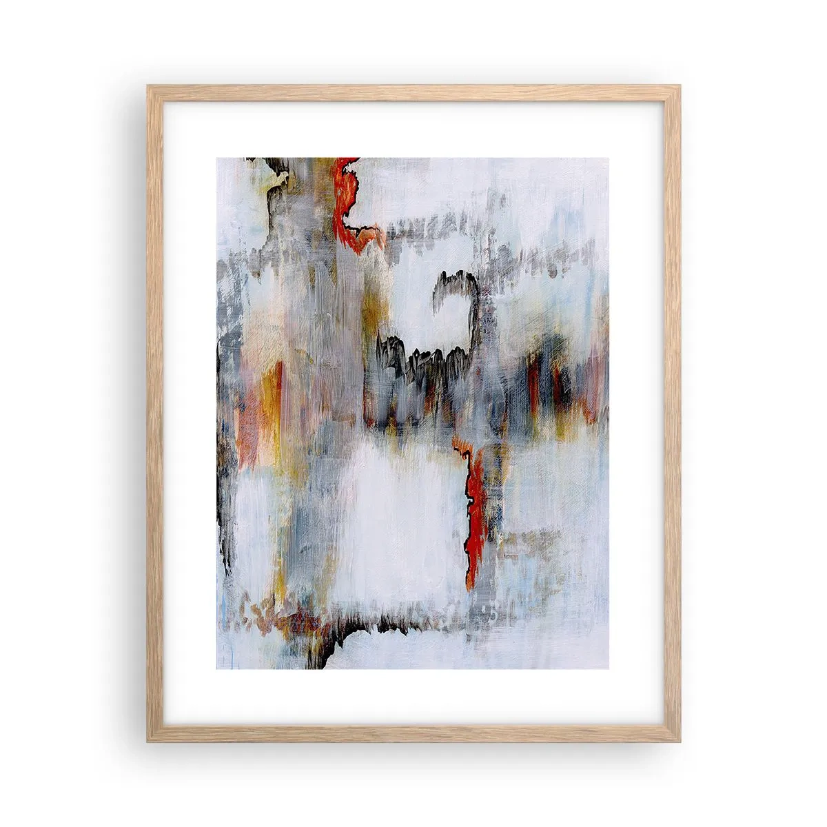 Plagát v ráme zo svetlého duba - Paličkou po vode - 40x50 cm